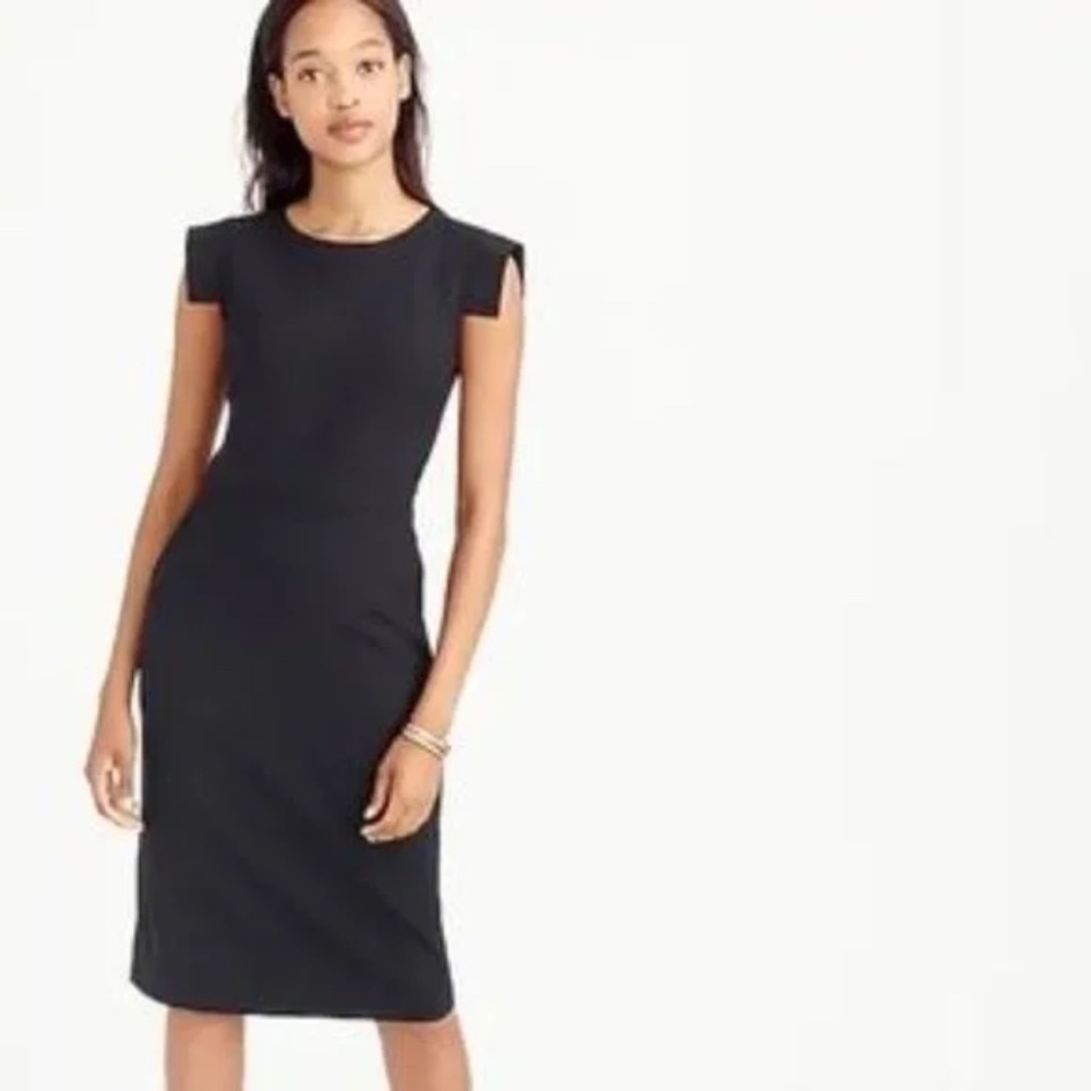 J.Crew Resume Dress | 365 Italian Wool | Black | Size 10 | Like New - Picture 2 of 9